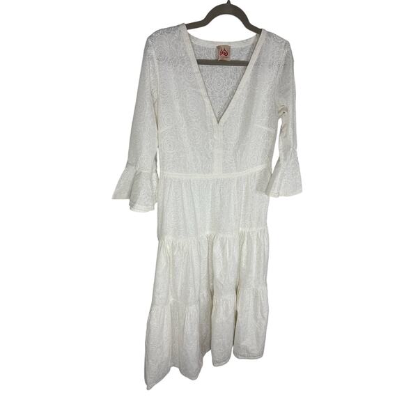 Le Sirenuse Taxi Bella Maxi Dress Embroidered Tiered Garden Summer Boho Party S - Picture 3 of 9